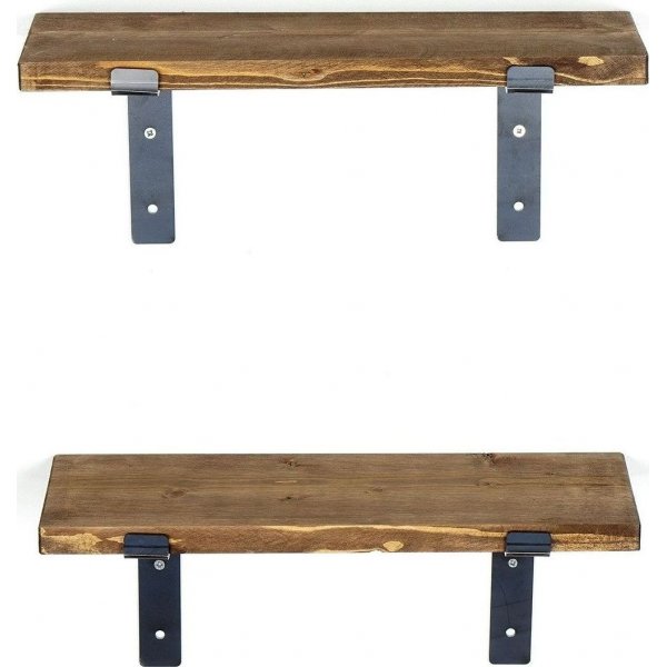 Lamba wandplank 3 - Zwart/walnoot Lamba wandplank 3 - Zwart/walnoot