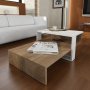 Charm soffbord 80 x 43,6 cm - Vit/valnt