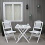 Wilma utegrupp bord 65 x 65 cm inkl 2 st Visby stolar - Vit Wilma utegrupp bord 65 x 65 cm inkl 2 st Visby stolar - Vit