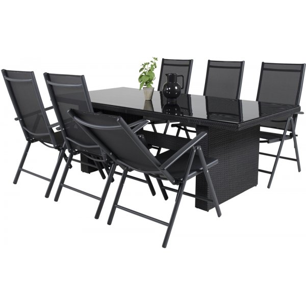 Padova utematgrupp med 6 st Break stolar - Svart