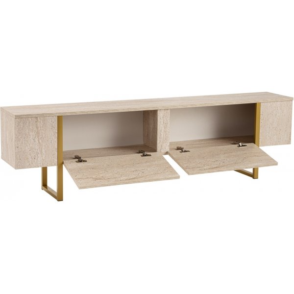 Serenity TV-bnk - Travertin/guld