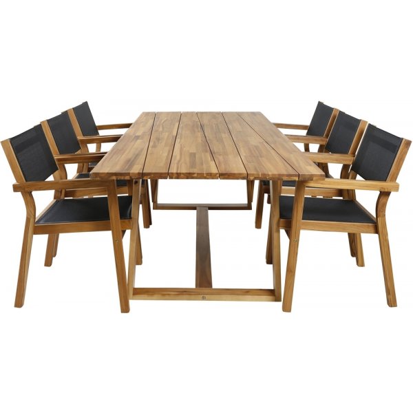 Plankton utematgrupp med 6 st Venice stolar - Svart/Natur Plankton utematgrupp med 6 st Venice stolar - Svart/Natur