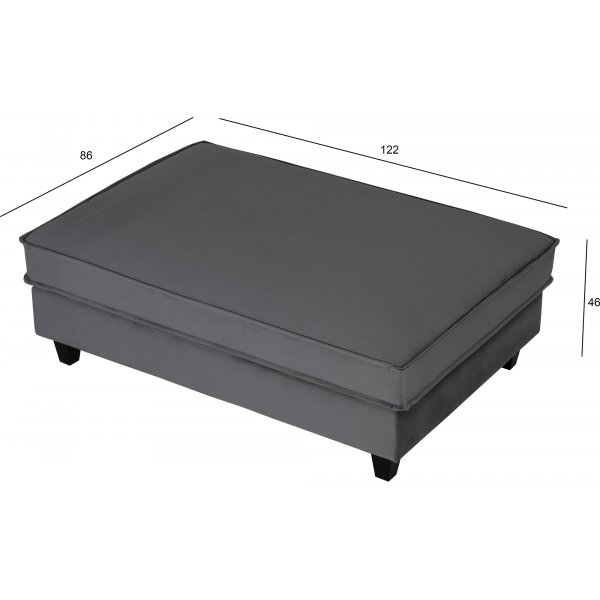 Fotpall 122x86 cm mörkgrå sammet - Brandy + Fläckborttagare för möbler Fotpall 122x86 cm mörkgrå sammet - Brandy + Fläckborttagare för möbler
