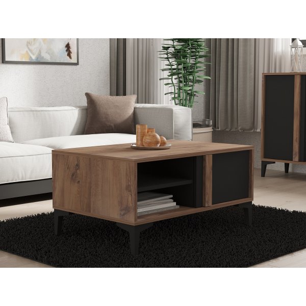 Table basse Sonay 90 x 60 cm - Pin/anthracite