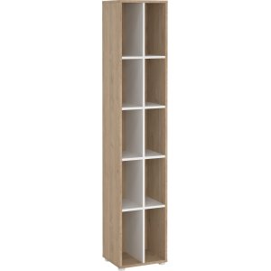 Bibliothque signaltique avec sparateur - Blanc/hickory