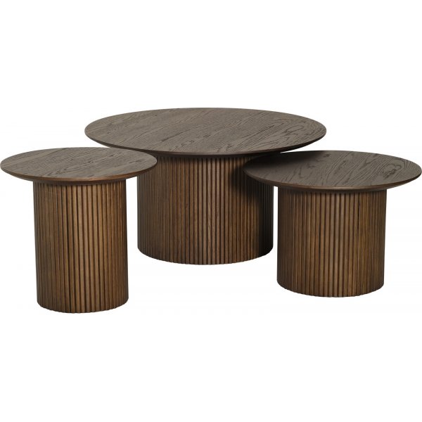 Table basse Scarlett Ø50 cm - Chêne laqué marron Table basse Scarlett Ø50 cm - Chêne laqué marron