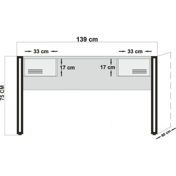 Cosmo Siesta skrivbord 139x60 cm - Furu/svart Cosmo Siesta skrivbord 139x60 cm - Furu/svart