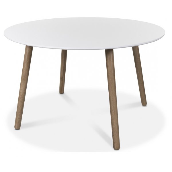 Rosvik matgrupp runt Vit/Ek matbord med 4 st Thor pinnstolar- Vit/Ek / Rtt