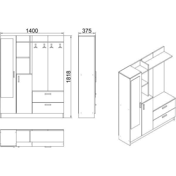 Mobilier salle de sagesse - Pin/anthracite