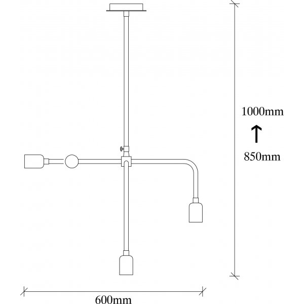 Plafonnier Denge 3431 - Noir/cuivre