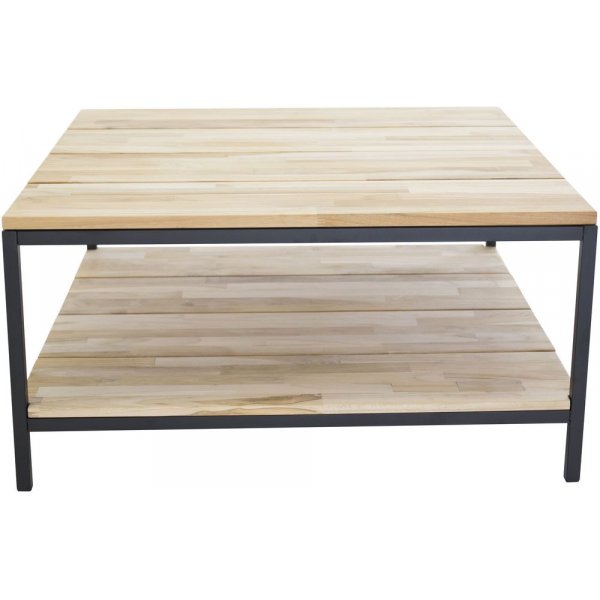 Table basse Regald 80 x 80 cm - Noir/bois naturel