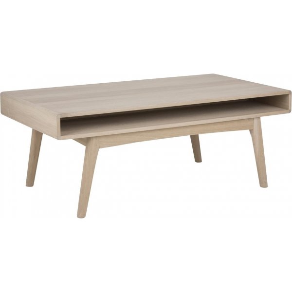 Marte soffbord med frvaring 130 x 70 cm - Vitpigmenterad ekfanr