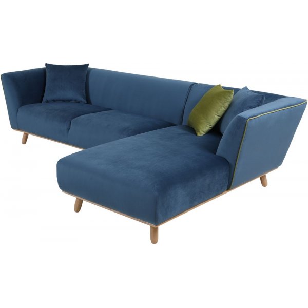 Divansoffa bl med runda trben - Hansa