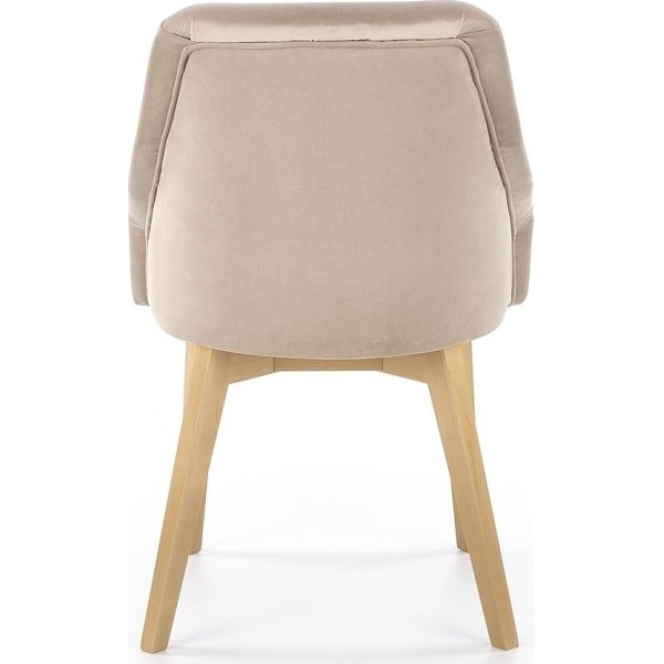 Chaise de salle à manger Catrin - Beige (Velours) / Bois Chaise de salle à manger Catrin - Beige (Velours) / Bois
