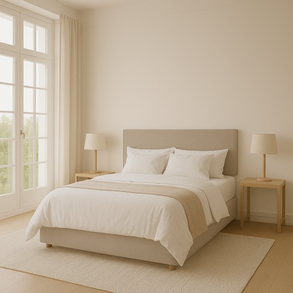 Wind sänggavel 140 cm - Beige läderimitation Wind sänggavel 140 cm - Beige läderimitation