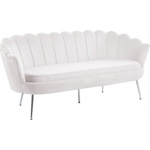 Kingsley 3-sits soffa i sammet - grbeige / krom + Mbelvrdskit fr textilier