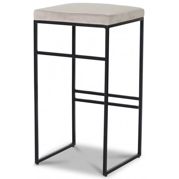 Stage barstol - Gr�beige sammet / svart