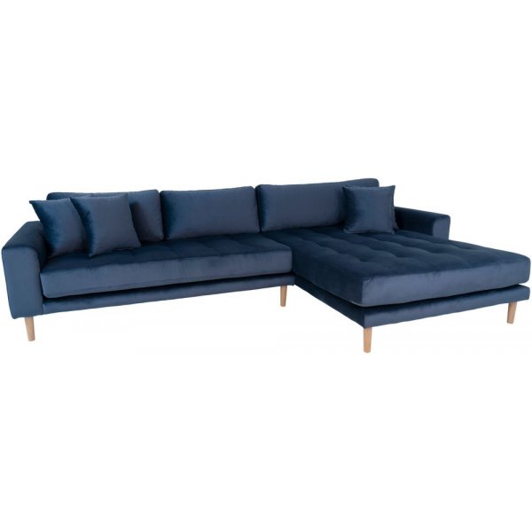 Canap divan Lido droit - Velours bleu fonc