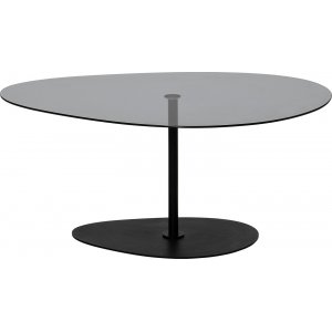 Porto soffbord 90 x 60 cm - Mörkgrå/svart - Glasbord