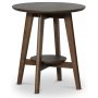 Bridge runt lampbord i valnt med hylla 50 cm