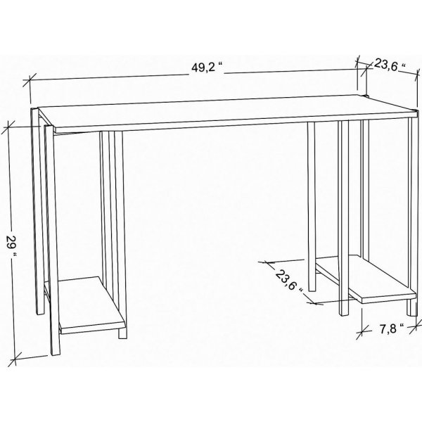 Bureau Academy 125,2 x 60 cm - Blanc Bureau Academy 125,2 x 60 cm - Blanc