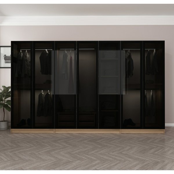 Cavolo kledingkast 315x52x210 cm, variant A - Bruin Cavolo kledingkast 315x52x210 cm, variant A - Bruin