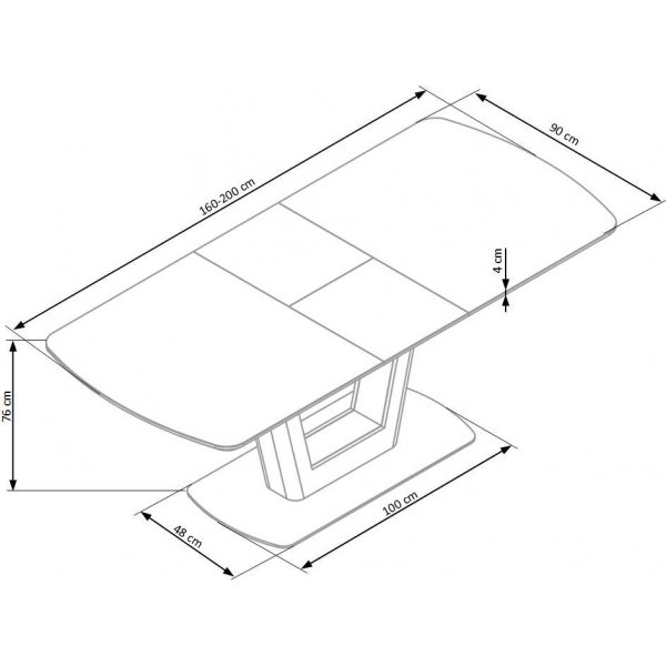 Bord förlängningsbart 160-200 cm - Svart/valnöt Bord förlängningsbart 160-200 cm - Svart/valnöt