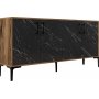 Kiev dressoir 160 cm - Walnoot/zwart marmer