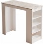 Style barbord 120 x 51,6 cm - Vit/marmor