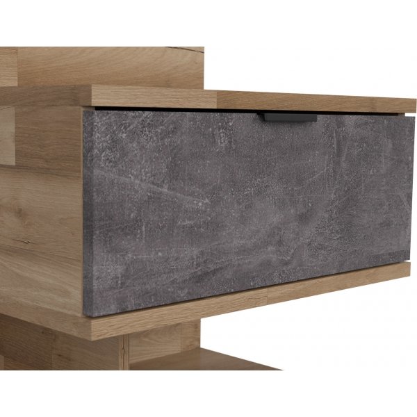 Arica nachtkastje rechts - Eiken/grijs