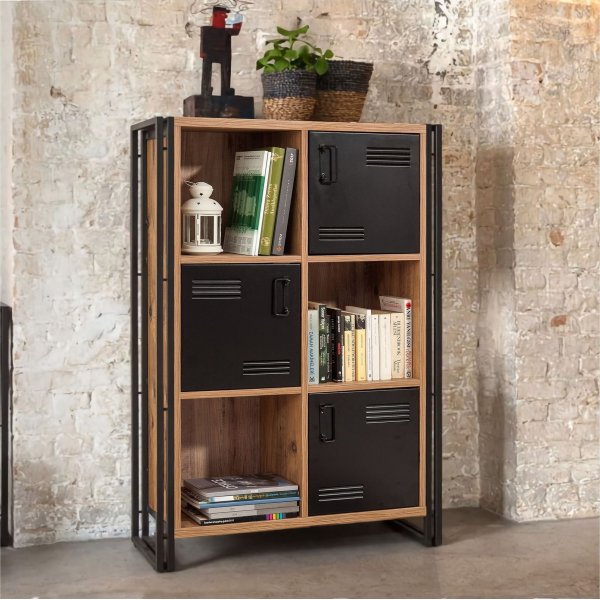 Cosmo Neva boekenkast - Grenen/zwart Cosmo Neva boekenkast - Grenen/zwart