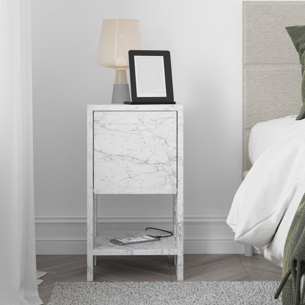 Ema sängbord - Carrara marmor Ema sängbord - Carrara marmor