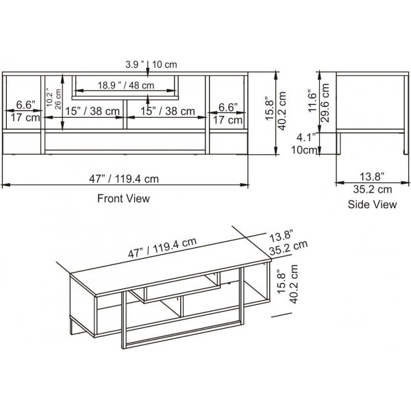 Banc multimdia Asal 120 cm - Blanc