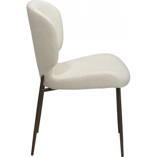 Chaise de salle  manger Glory - Boucl blanc/laiton antique