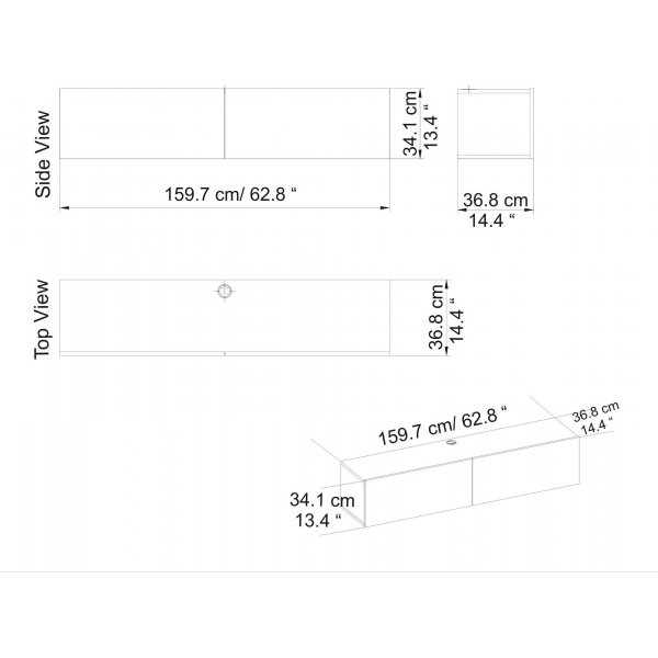 Banc multimdia Poling - Blanc/noyer