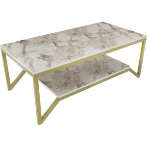 Table basse Flora 120 x 60 cm - Or/blanc