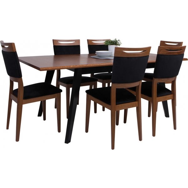 Madison matbord 150-200 x 90 cm - Brun ek/svart Madison matbord 150-200 x 90 cm - Brun ek/svart