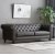 Soffa chesterfield 3-sits 219 cm svart konstlder