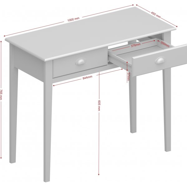 Nola skrivbord 95 x 45 cm - Vit/beige Nola skrivbord 95 x 45 cm - Vit/beige