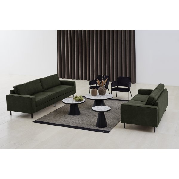 Soli soffbord Ø45 cm - Vit marmor/svart Soli soffbord Ø45 cm - Vit marmor/svart