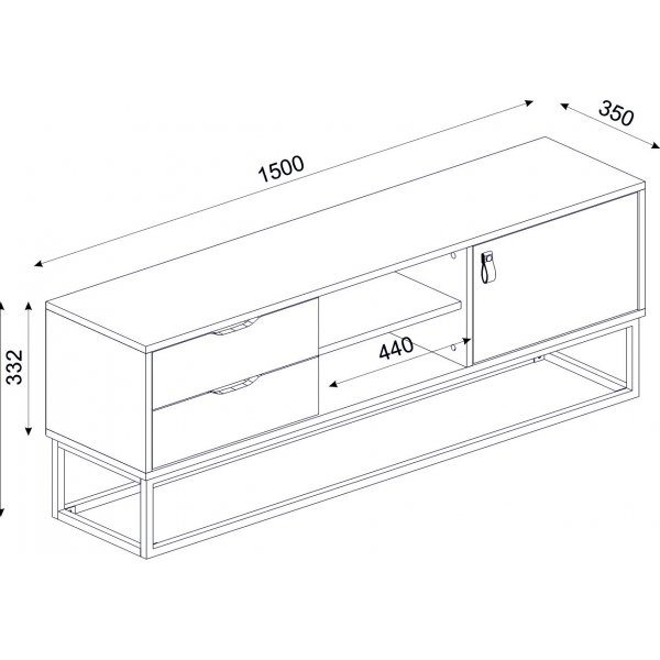 Dolores TV-bänk - Safir/antracit Dolores TV-bänk - Safir/antracit