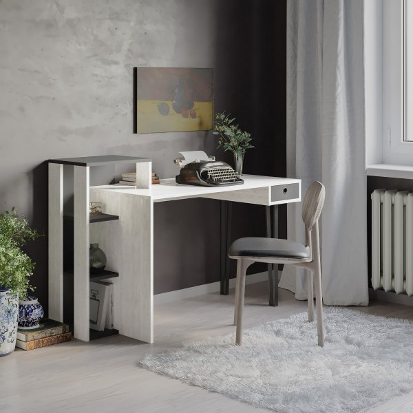 Loyd skrivbord 141x92 cm - Vit/antracit