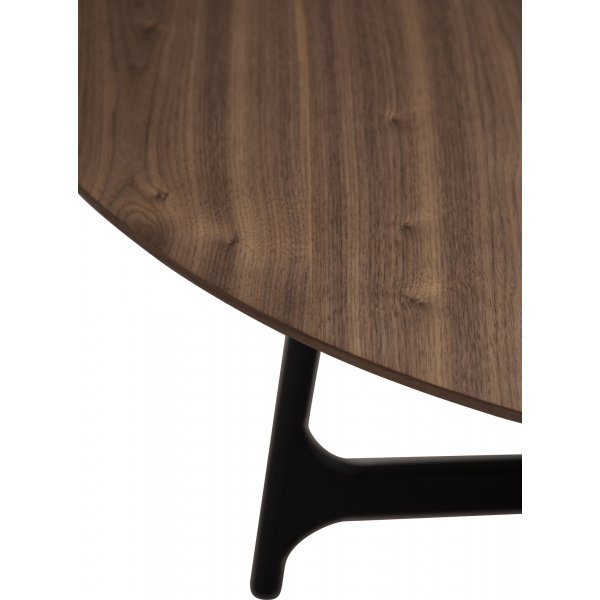 Table  manger Ooid 120 cm - Placage noyer/noir