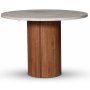Decibel runt matbord 105 cm - Valnt / Travertin