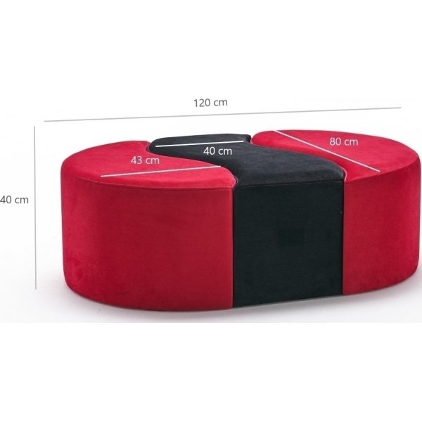 Alya sittpuff - Svart/rd