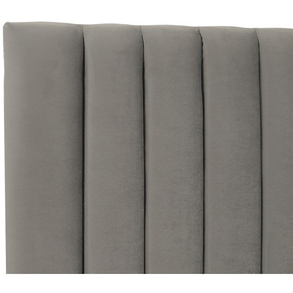 Tte de lit Ribbersborg (Velours gris) - Toutes largeurs