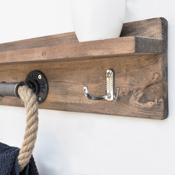 Berken wandplank - Walnoot