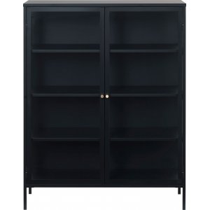 Armoire mtal noir portes vitres Toddy H140 cm