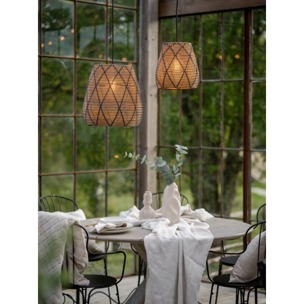 Lollo plafondlampenkap voor buitengebruik - Naturel/zwart Lollo plafondlampenkap voor buitengebruik - Naturel/zwart