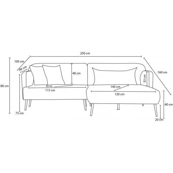 Canapé-lit Revos à droite - Anthracite Canapé-lit Revos à droite - Anthracite